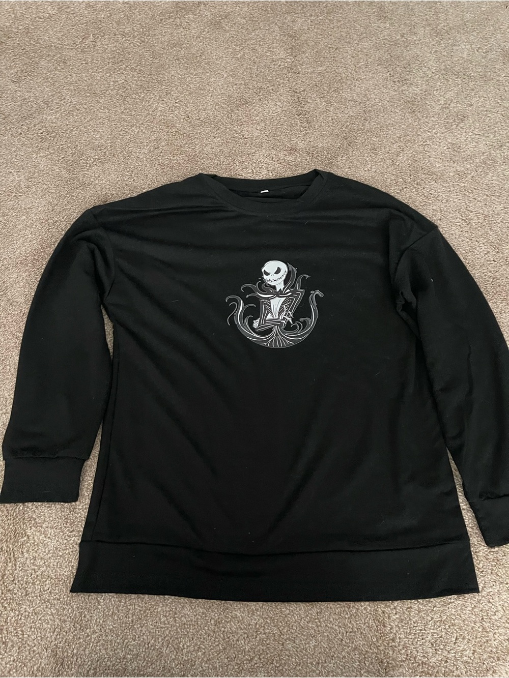 Black Crewneck Sweatshirt with Jack skellington